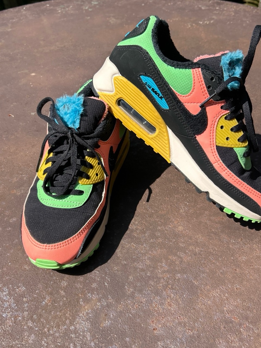Nike Air Max 90 Multicolor Sneakers Black Pink Green Yellow Blue